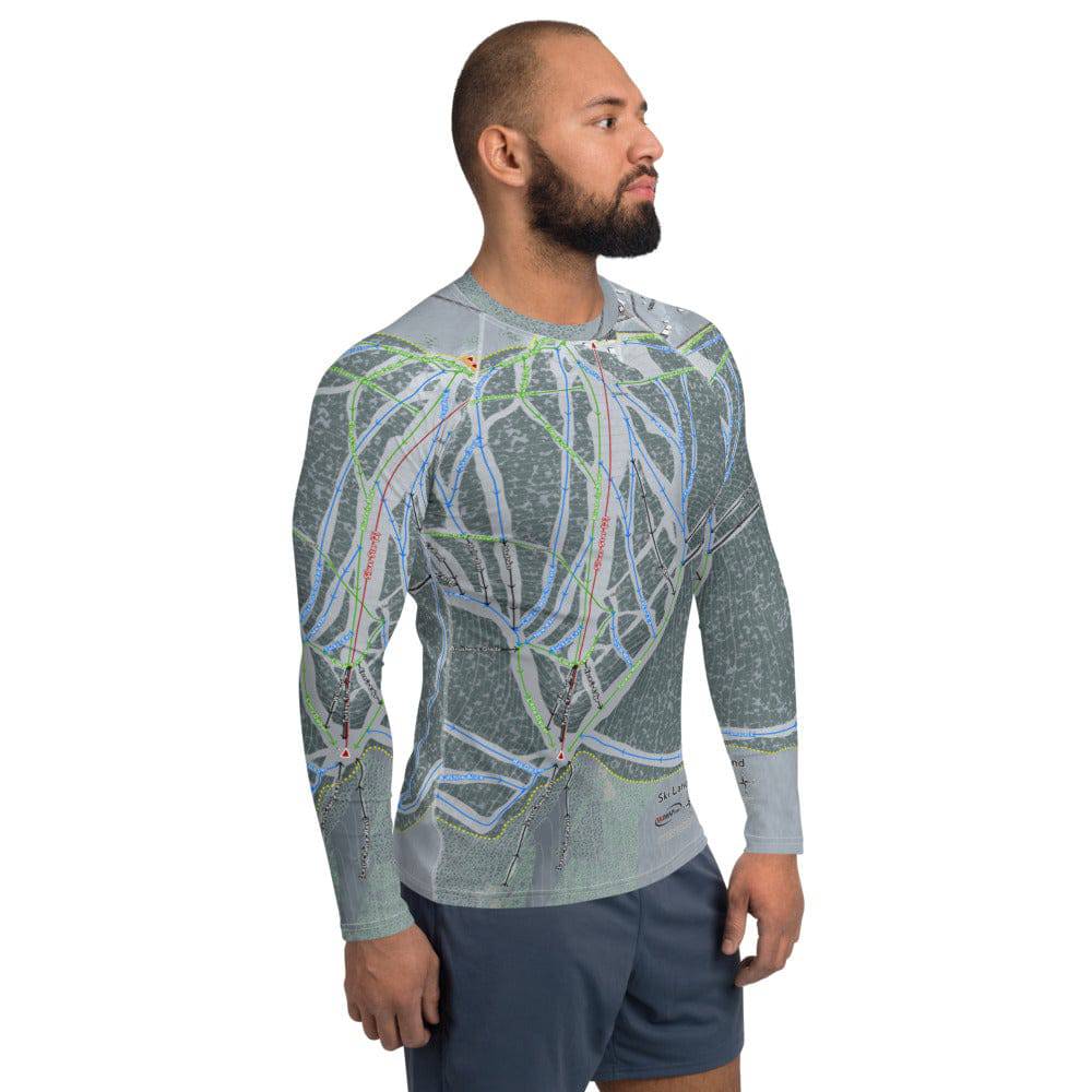 Ski Land, Alaska Ski Trail Map Men's Base Layer Top - Powderaddicts