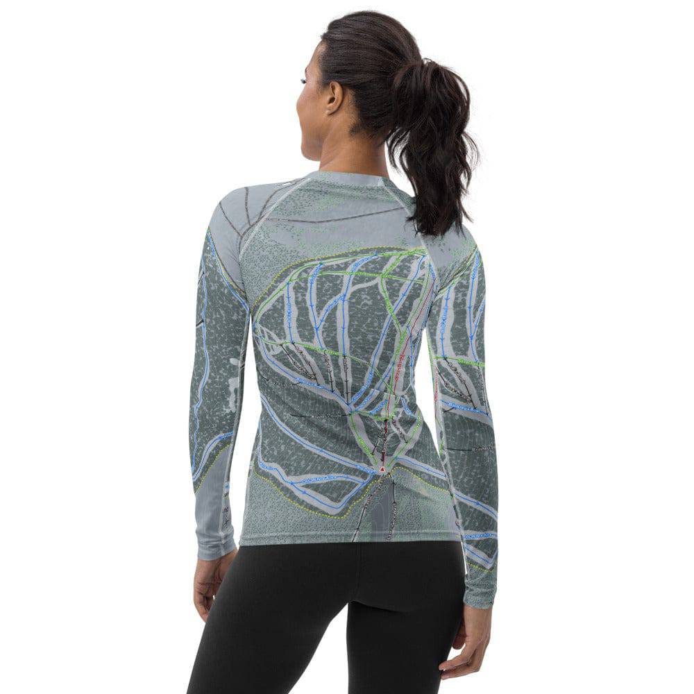 Ski Land, Alaska Ski Trail Map Women&#39;s Base Layer Top - Powderaddicts