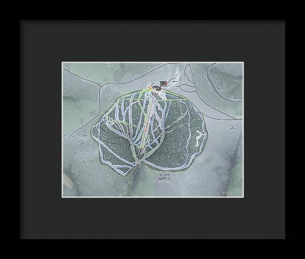 Ski Land Ski Trail Map - Framed Print - Powderaddicts