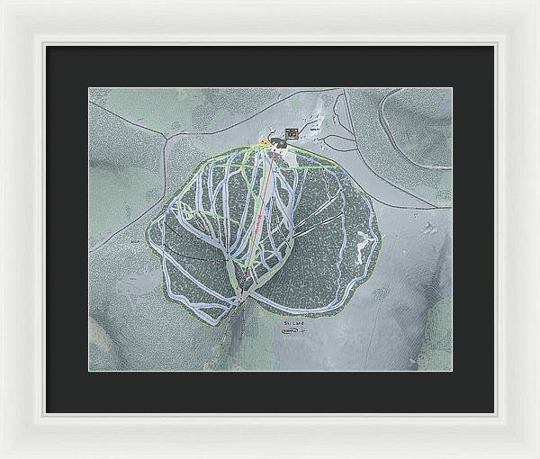 Ski Land Ski Trail Map - Framed Print - Powderaddicts