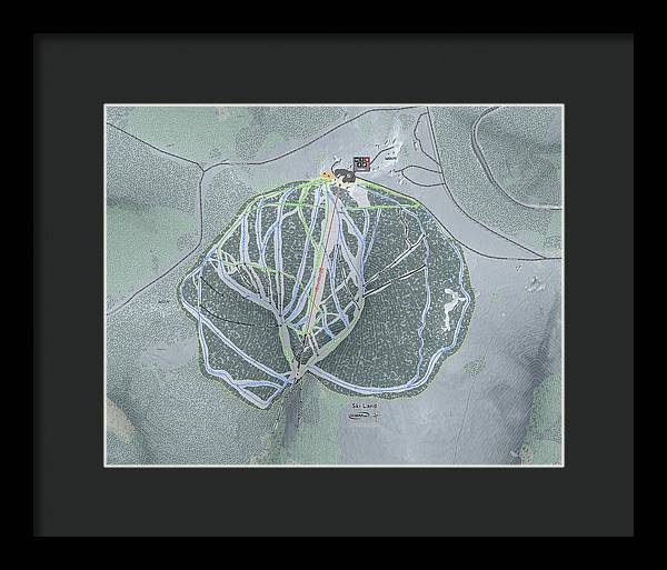 Ski Land Ski Trail Map - Framed Print - Powderaddicts