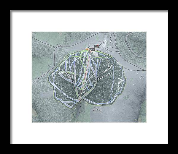 Ski Land Ski Trail Map - Framed Print - Powderaddicts