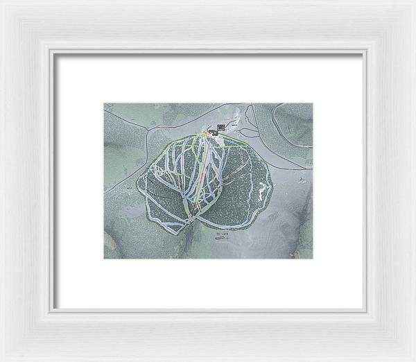 Ski Land Ski Trail Map - Framed Print - Powderaddicts