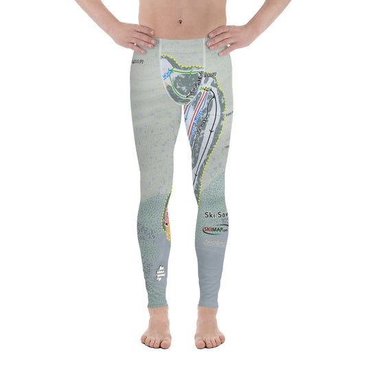 Ski Sawmill, Pennsylvania Ski Trail Map Men's Base Layer Bottom - Powderaddicts