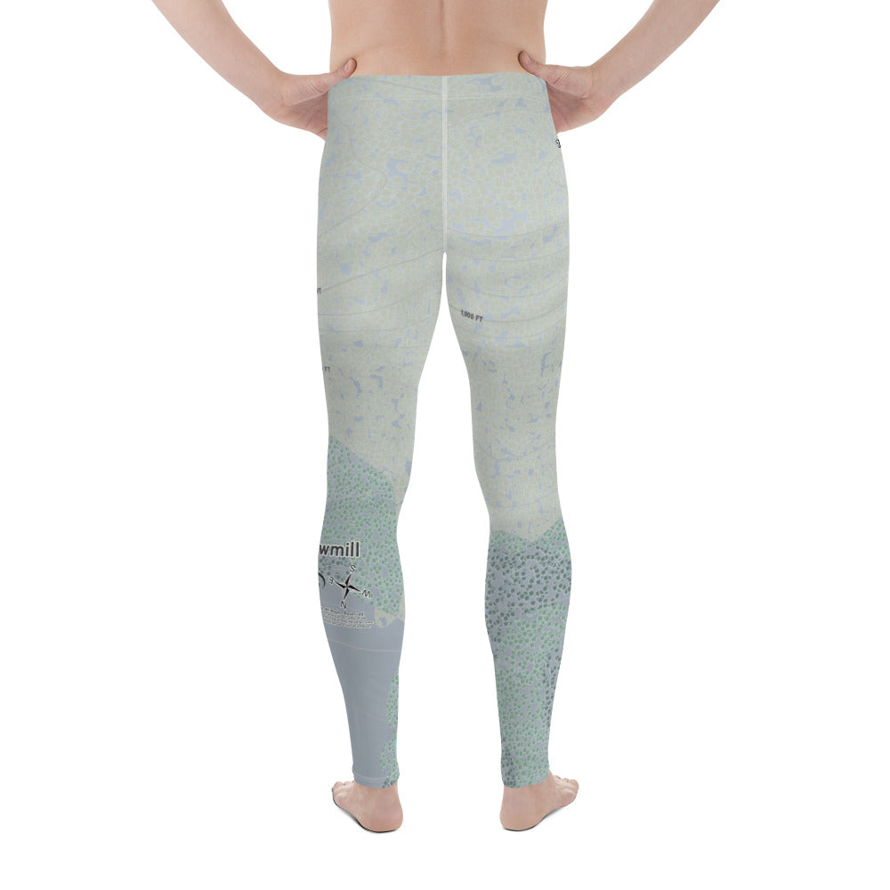 Ski Sawmill, Pennsylvania Ski Trail Map Men's Base Layer Bottom - Powderaddicts