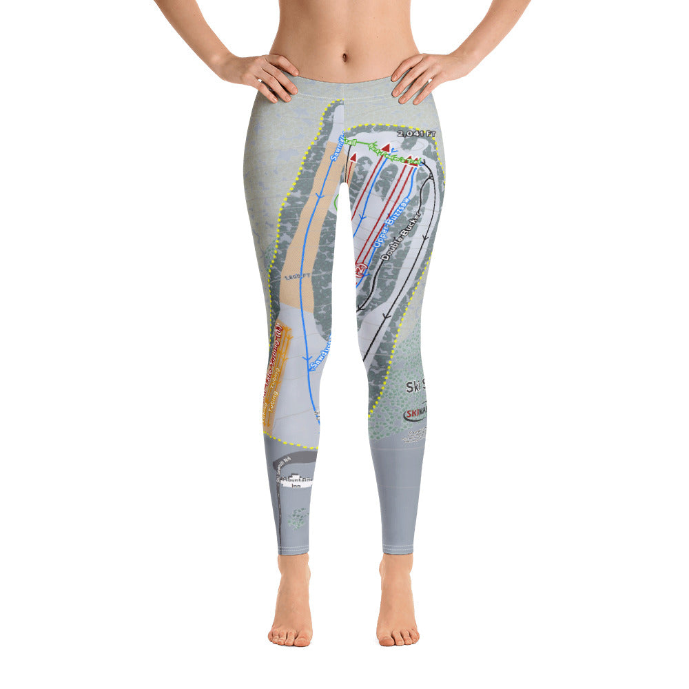 Ski Sawmill, Pennsylvania Ski Trail Map Women's Base Layer Bottom - Powderaddicts