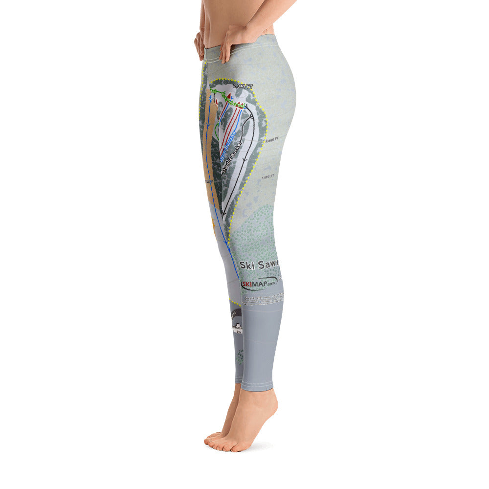 Ski Sawmill, Pennsylvania Ski Trail Map Women's Base Layer Bottom - Powderaddicts