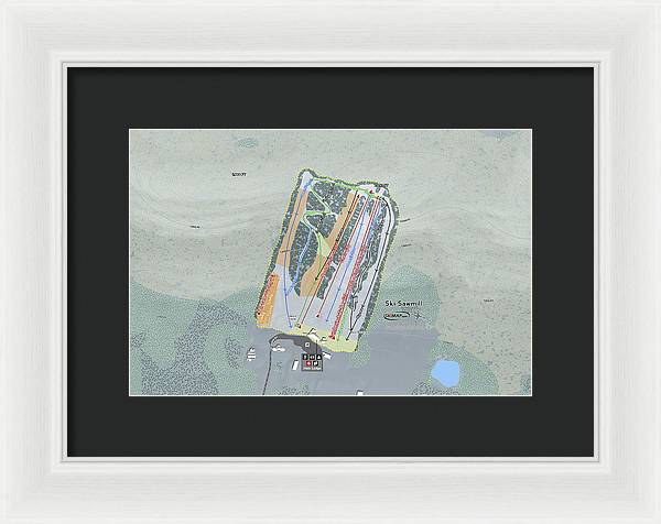 Ski Sawmill Ski Trail Map - Framed Print - Powderaddicts
