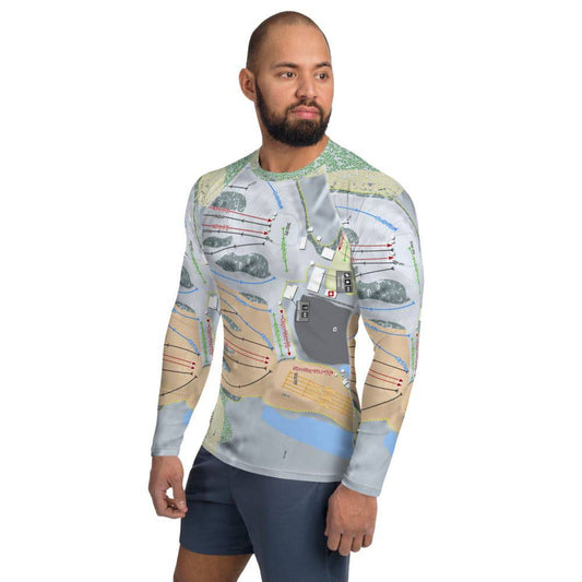 Ski Snowstar, Illinois Ski Trail Map Men's Base Layer Top - Powderaddicts