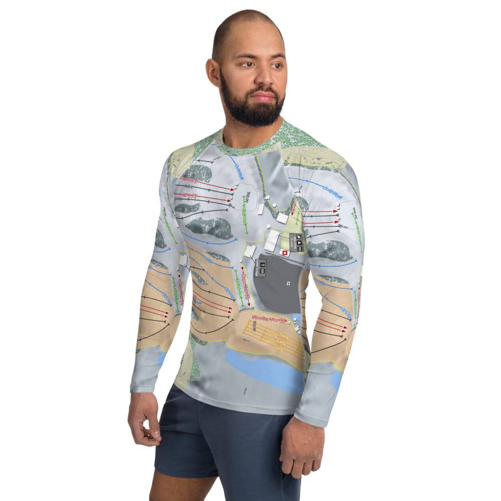 Ski Snowstar, Illinois Ski Trail Map Men's Base Layer Top - Powderaddicts