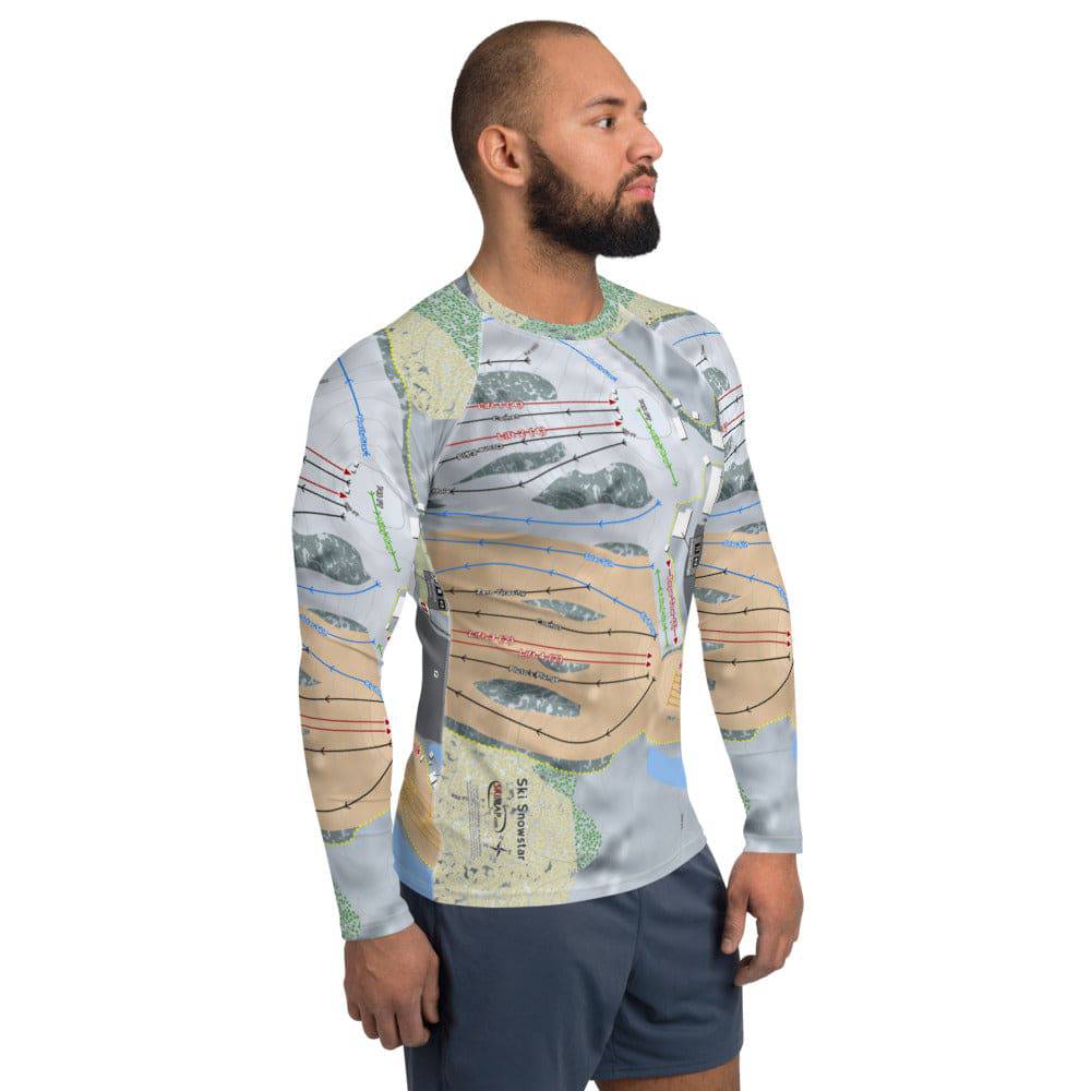Ski Snowstar, Illinois Ski Trail Map Men's Base Layer Top - Powderaddicts