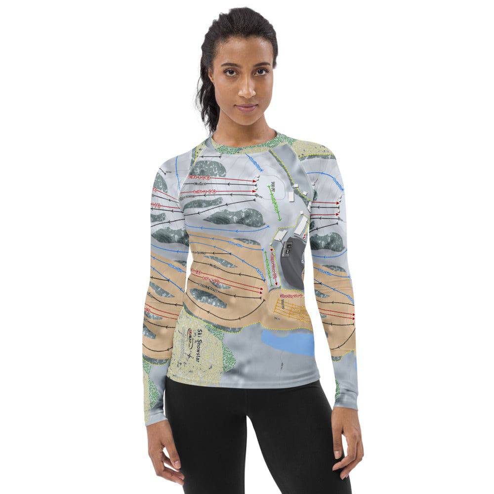 Ski Snowstar, Illinois Ski Trail Map Women's Base Layer Top