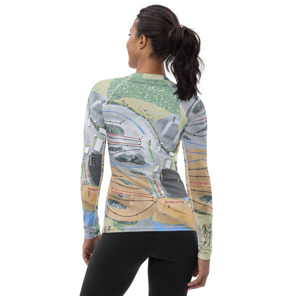 Ski Snowstar, Illinois Ski Trail Map Women's Base Layer Top - Powderaddicts