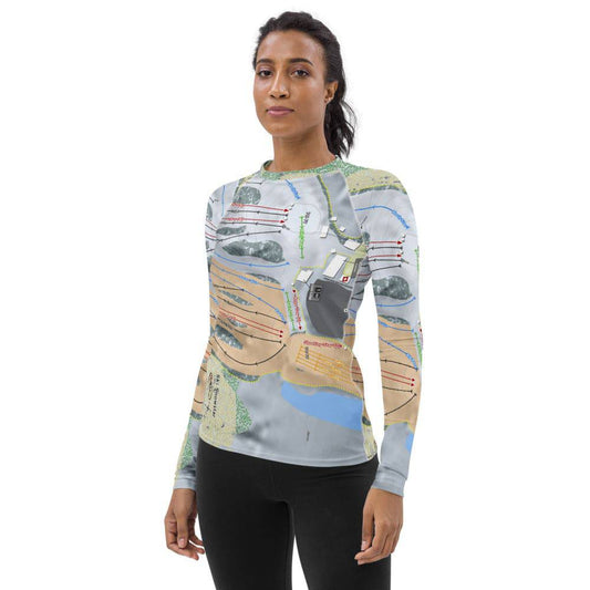 Ski Snowstar, Illinois Ski Trail Map Women's Base Layer Top - Powderaddicts