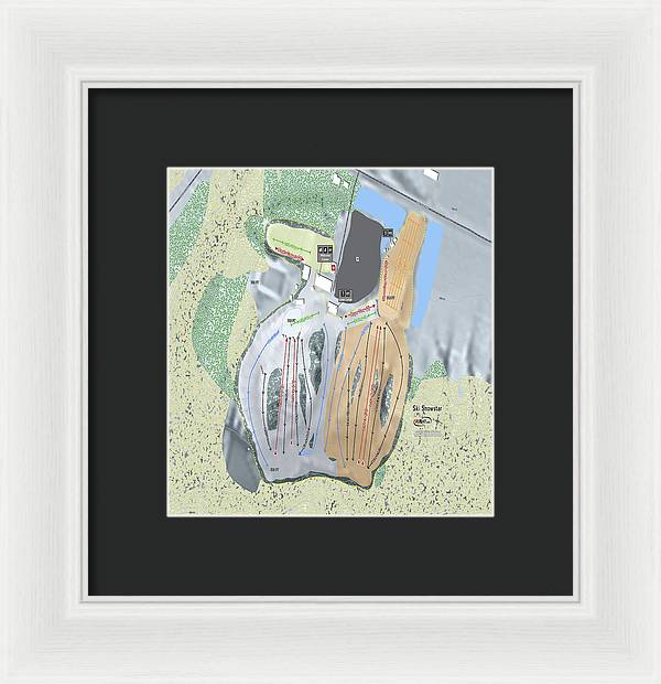 Ski Snowstar Ski Trail Map - Framed Print - Powderaddicts