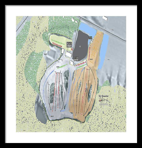 Ski Snowstar Ski Trail Map - Framed Print - Powderaddicts