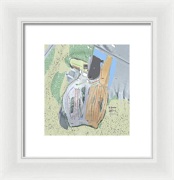 Ski Snowstar Ski Trail Map - Framed Print - Powderaddicts