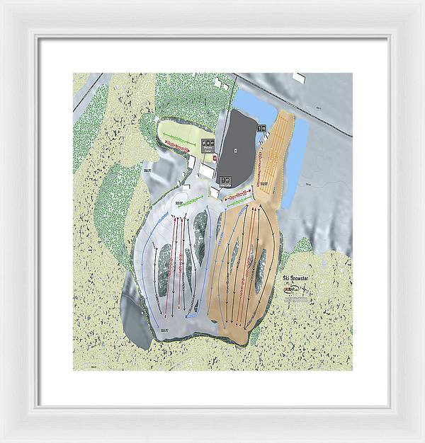 Ski Snowstar Ski Trail Map - Framed Print - Powderaddicts