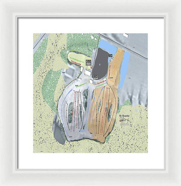 Ski Snowstar Ski Trail Map - Framed Print - Powderaddicts