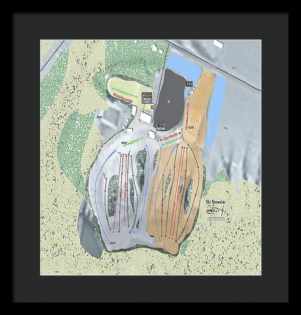 Ski Snowstar Ski Trail Map - Framed Print - Powderaddicts
