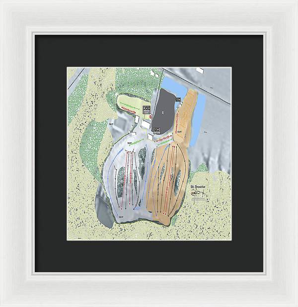 Ski Snowstar Ski Trail Map - Framed Print - Powderaddicts