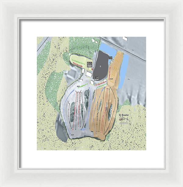 Ski Snowstar Ski Trail Map - Framed Print - Powderaddicts