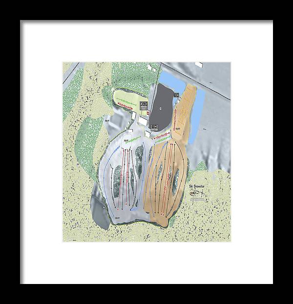 Ski Snowstar Ski Trail Map - Framed Print - Powderaddicts