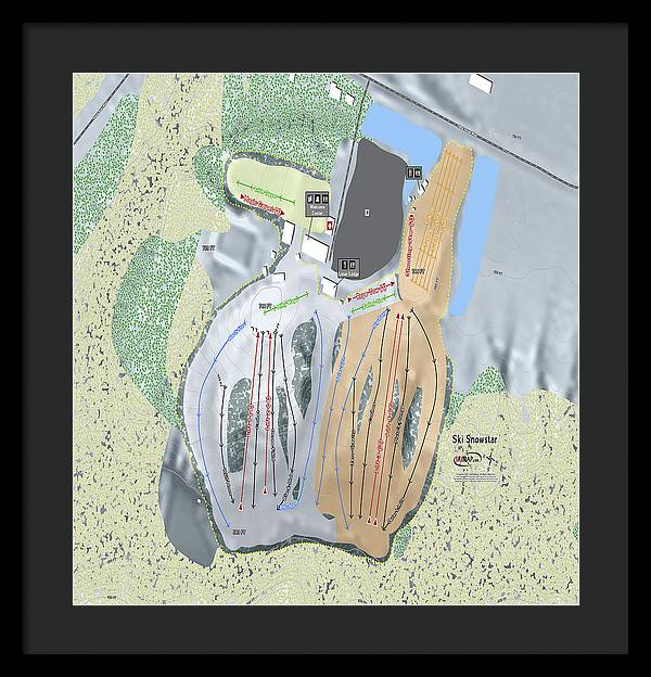 Ski Snowstar Ski Trail Map - Framed Print - Powderaddicts