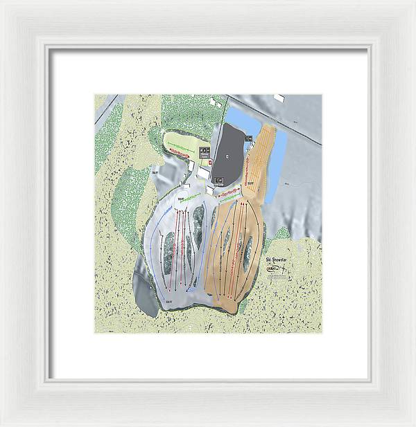Ski Snowstar Ski Trail Map - Framed Print - Powderaddicts