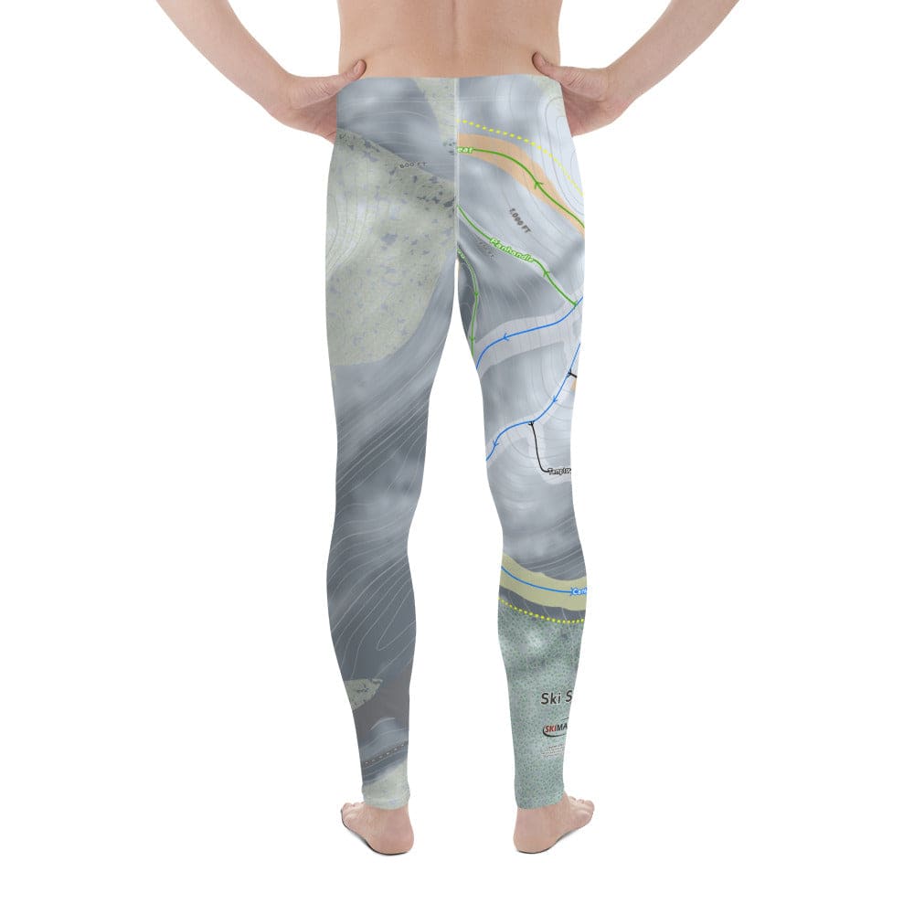 Ski Sundown, Connecticut Ski Trail Map Men's Base Layer Bottom - Powderaddicts