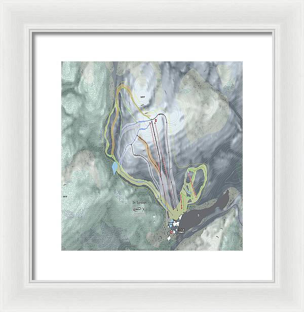 Ski Sundown Ski Trail Map - Framed Print - Powderaddicts