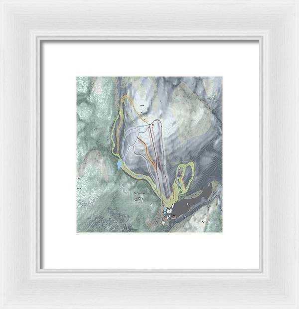 Ski Sundown Ski Trail Map - Framed Print - Powderaddicts