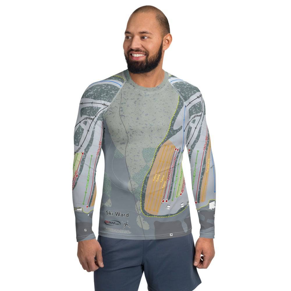 Ski Ward ,Massachusetts Ski Trail Map Men's Base Layer Top