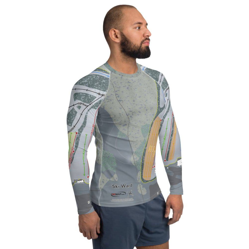 Ski Ward ,Massachusetts Ski Trail Map Men's Base Layer Top - Powderaddicts