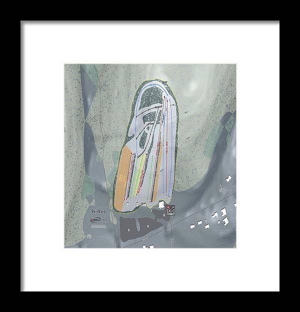 Ski Ward Ski Trail Map - Framed Print - Powderaddicts
