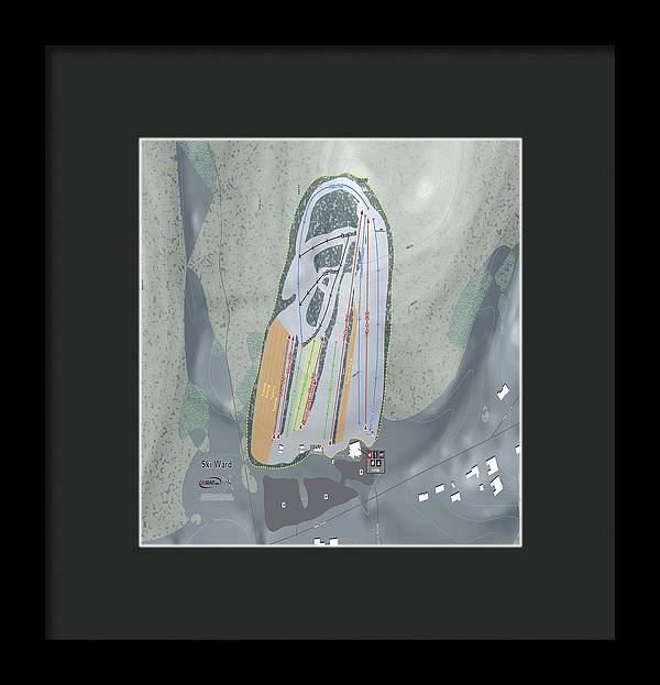 Ski Ward Ski Trail Map - Framed Print - Powderaddicts
