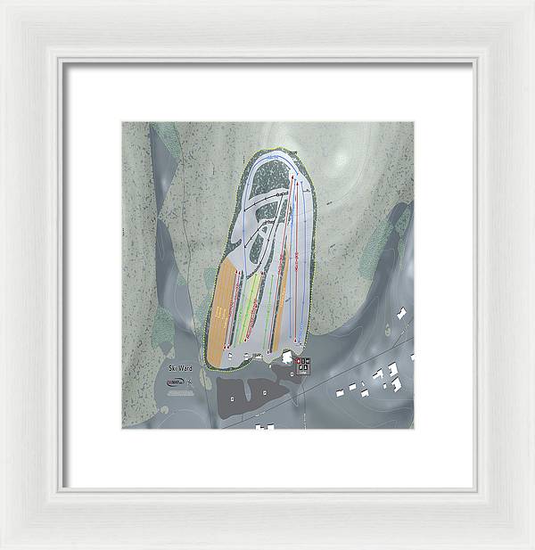 Ski Ward Ski Trail Map - Framed Print - Powderaddicts