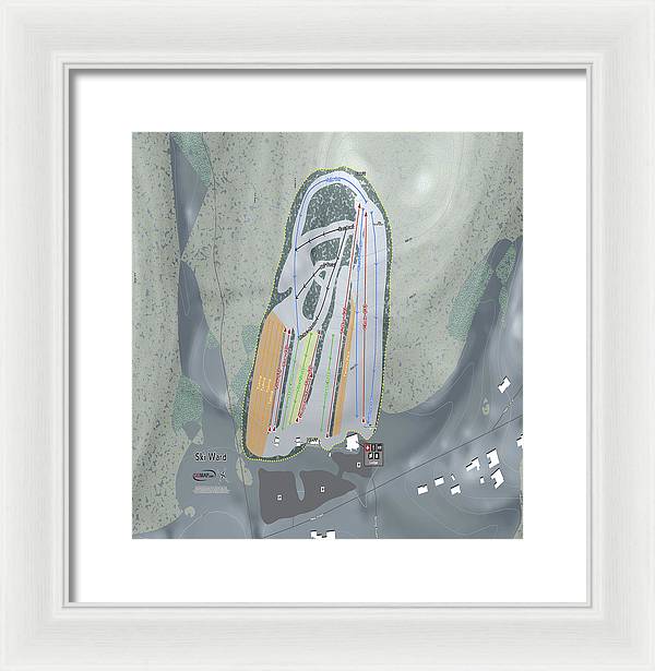 Ski Ward Ski Trail Map - Framed Print - Powderaddicts