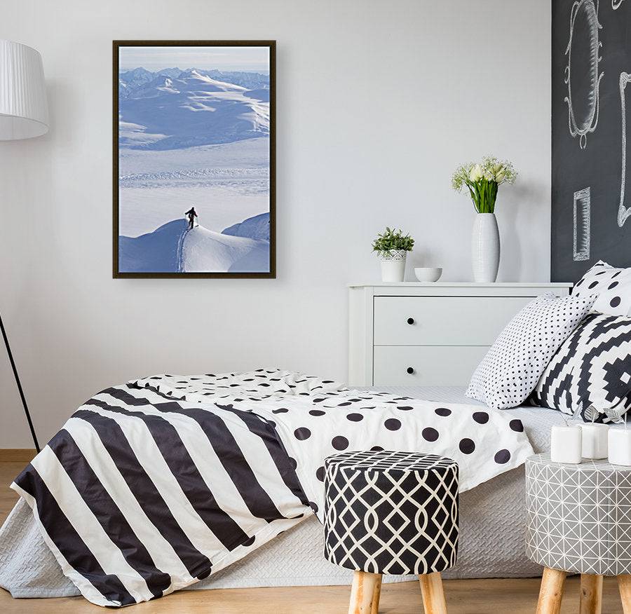 Skier Climbing Up Ridge - Powderaddicts