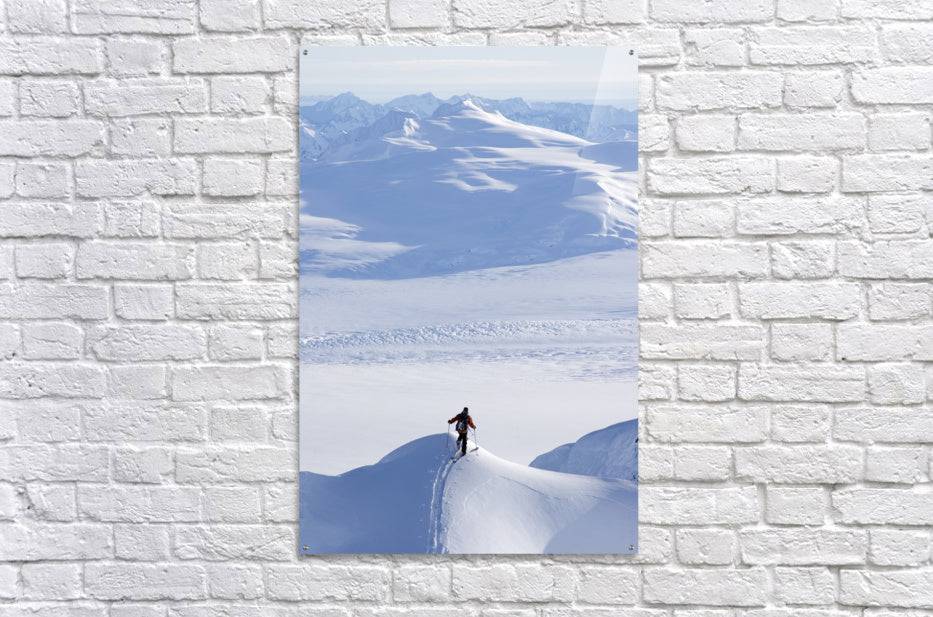 Skier Climbing Up Ridge - Powderaddicts