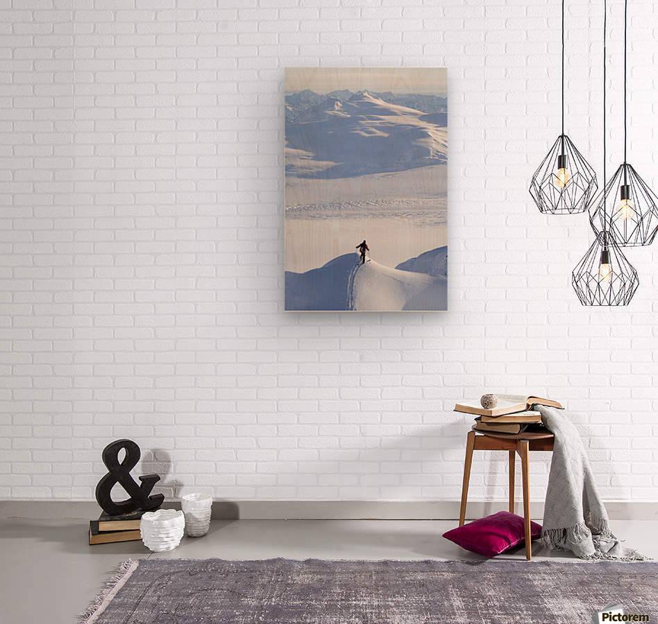 Skier Climbing Up Ridge - Powderaddicts