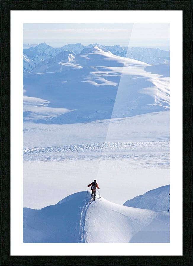 Skier Climbing Up Ridge - Powderaddicts
