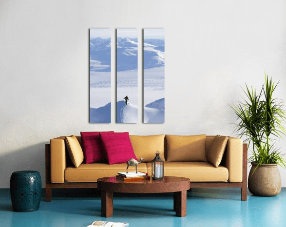 Skier Climbing Up Ridge - Powderaddicts