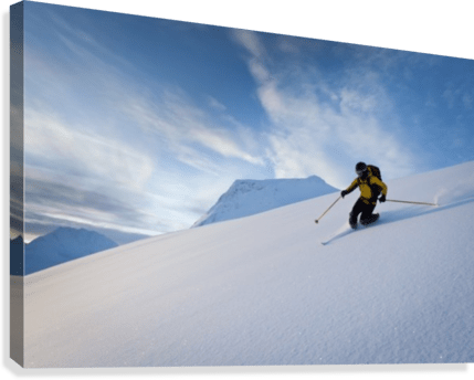 Skier Skiing Powder Snow - Powderaddicts