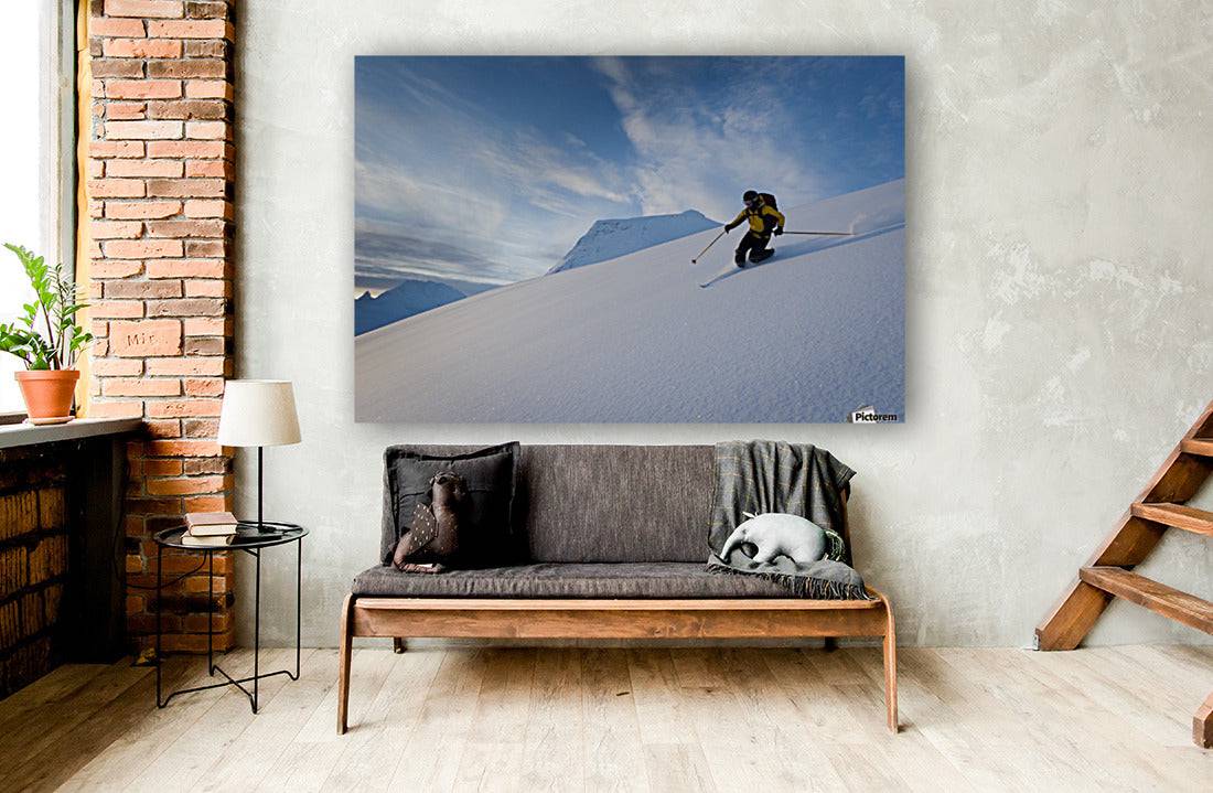 Skier Skiing Powder Snow - Powderaddicts