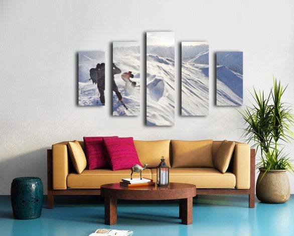 Skiers Prepare To Ski Down Peak - Powderaddicts