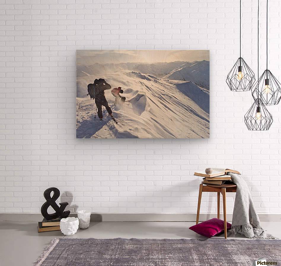 Skiers Prepare To Ski Down Peak 4940 In High Wind And Blowing Snow, Turnagain Pass, Kenai Mountains, Winter In Southcentral Alaska - Powderaddicts