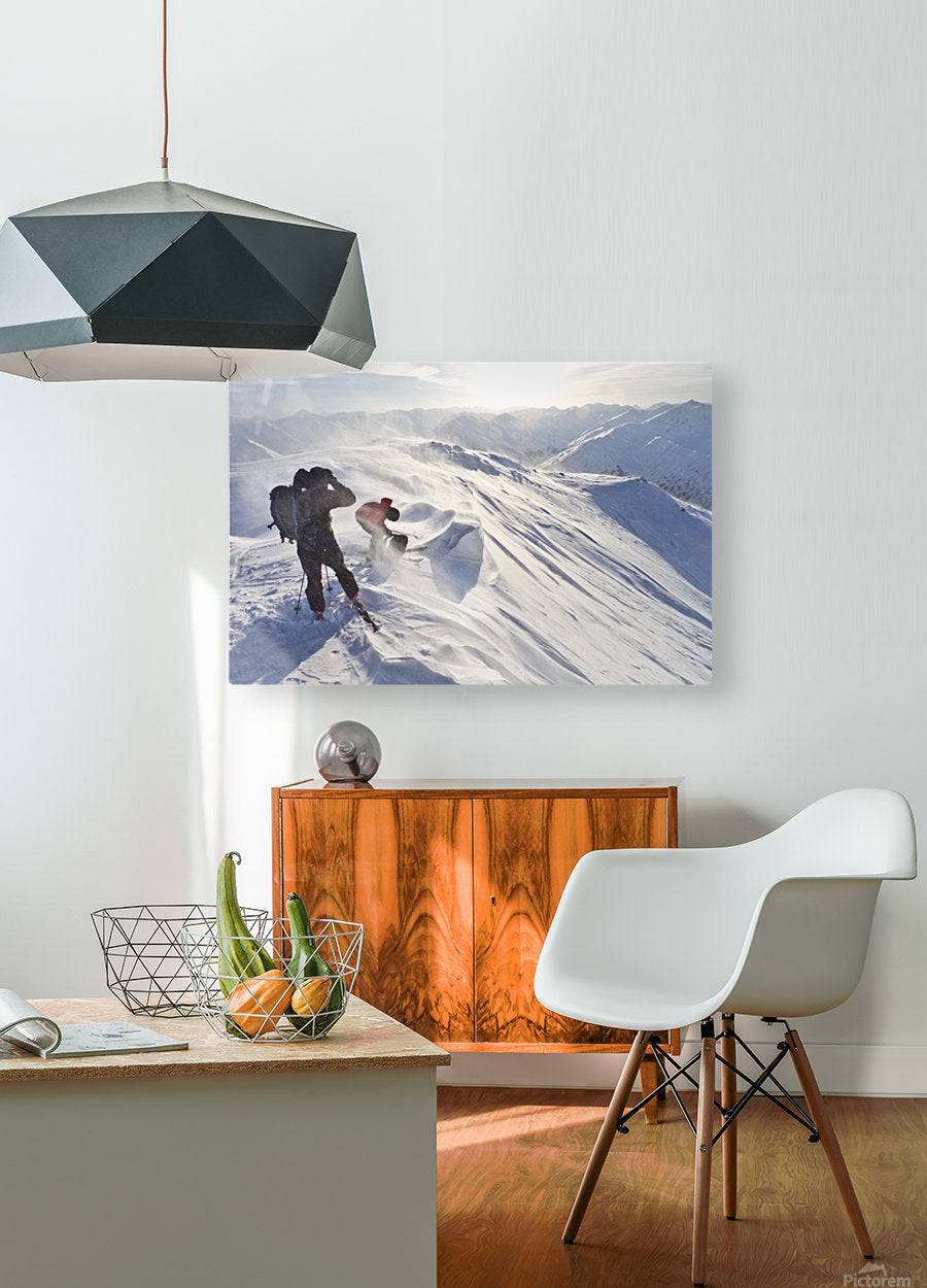 Skiers Prepare To Ski Down Peak 4940 In High Wind And Blowing Snow, Turnagain Pass, Kenai Mountains, Winter In Southcentral Alaska - Powderaddicts