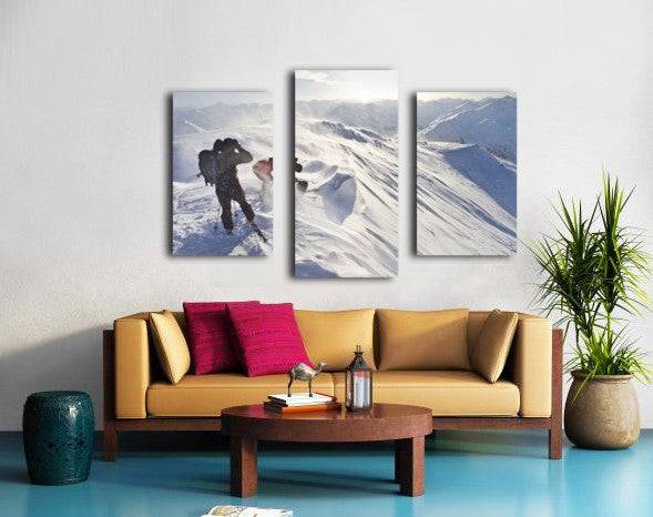 Skiers Prepare To Ski Down Peak 4940 In High Wind And Blowing Snow, Turnagain Pass, Kenai Mountains, Winter In Southcentral Alaska - Powderaddicts