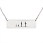 Skiing Family - 1 Mom, 1 Dad, 2 Children | Personalized Bar Pendant Necklace - Powderaddicts